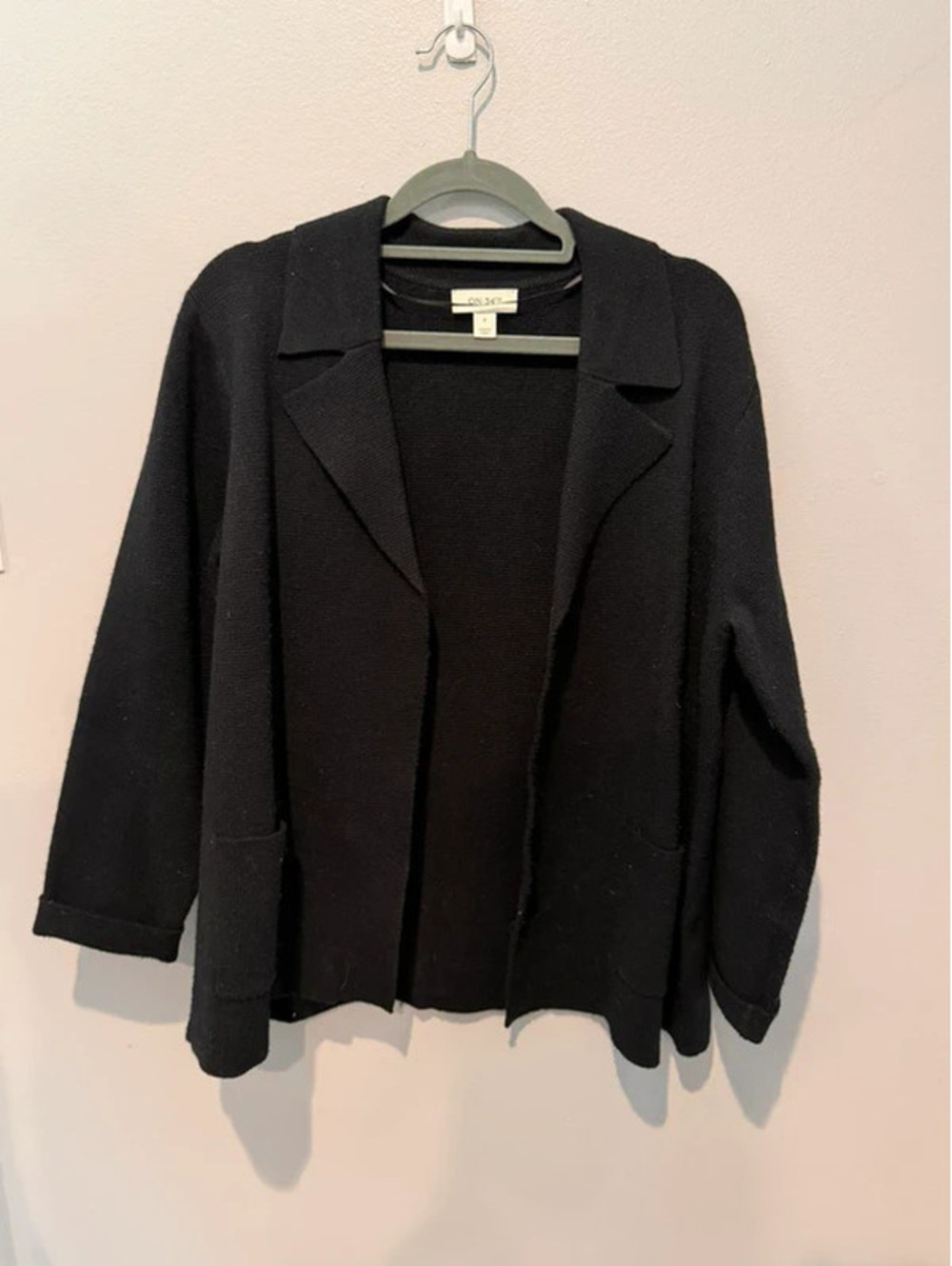 ON 34th Black Knit Open Front Cardigan Sweater Small